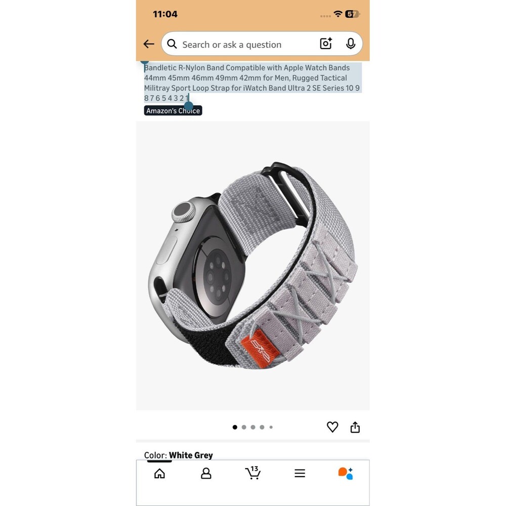 Bandletic R-Nylon Band Compatible with Apple Watch Bands 44mm 45mm 46mm 49mm 42m